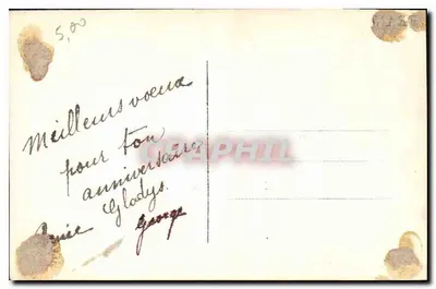 Rosa roxa — Parabéns de aniversário — Dix Paris 1605 — Verso