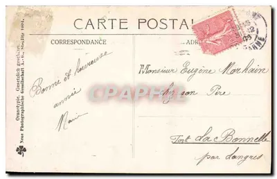 Mulher em vestido verde e porco em carrinho — M. Nautuchet — 1904 — Verso