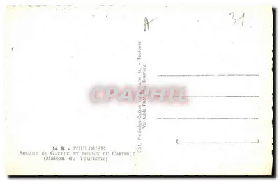 Plac de Gaulle i Wieża Kapituły — Tuluzo — Édit. Pyrénées-Orientales, Bromuro — Rewers