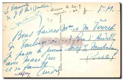 Toulouse - Vista geral sobre a Garonne — X.O. 326 — Verso