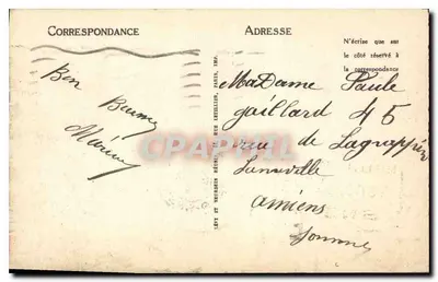 Marselha — Praça da Bolsa e Monumento a Pierre Puget — Editor Lévy e Neurardin, n°21 — Verso