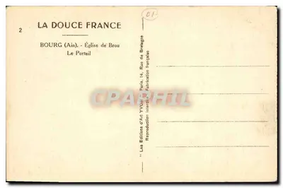 Bourg (Ain) — De Kerk van Brou, Het Portaal — Edities van Kunst Yvonn — Achterkant