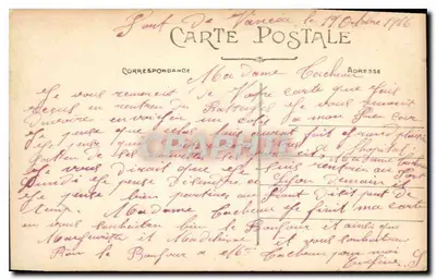 LYON — A Prefeitura — Correspondência, edição modelo depositado — Verso