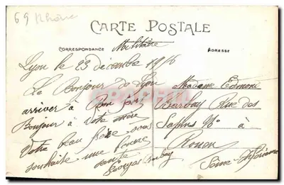 LYON — A Prefeitura e Seus Jardins — E. R. — Verso