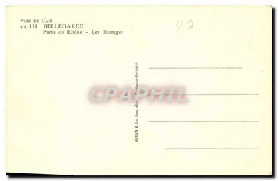 Perte du Rhône — The Dams — Views of the Ain CA 111, publisher Braun & Cie, Dornach — Back
