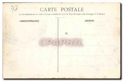 Montreuil in de Middeleeuwen — historische weergave met plattegrond van het kasteel — uitgave J.D. San — Achterkant