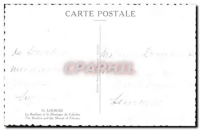La Basilica e la Montagna del Calvario — Lourdes — Edizione Palais — Verso