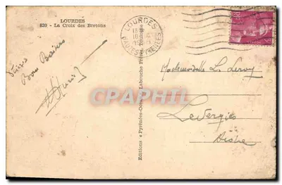 Lourdes — A Cruz dos Bretões — Edições Labouche — Verso