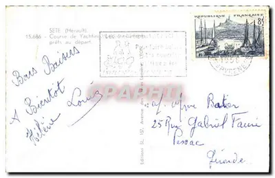 Porto de Sète — Corrida de Yachting — Edições das Rivières — Verso