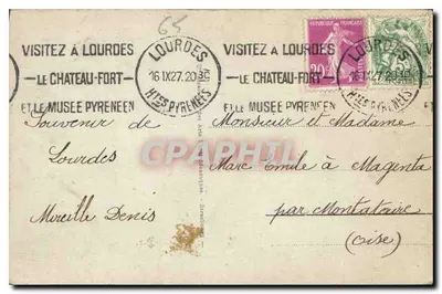 Lourdes — Bazylika i rzeka Gave — wydawca anonimowy, n° 244 — Rewers