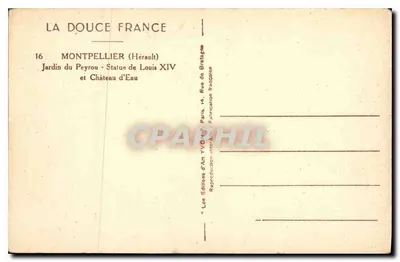 Montpellier — Ogród Peyrou i pomnik Louisa XIV — Wydawnictwo Sztuki VV017 — Rewers