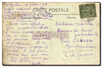Montpellier — La Estación — Fototipo A.B.C.D. Montpellier — Reverso