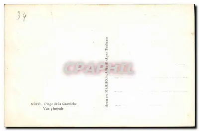 Sète — Praia da Corniche — Vista geral — Brome NARBO, Ateliers St-Agne Toulouse — Verso