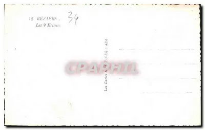As 9 Eclusas — Béziers — editor Les Cartes A. Touux — Verso