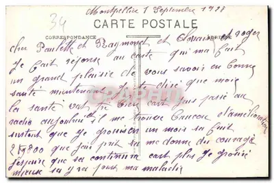 Montpellier — Hotel Pocztowy i Prefektura — Wydanie 'Galeries' nr 28 — Rewers
