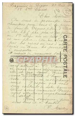 Rodovia de Bagnères a Campagnan — O Ponte sobre o Adour — Edit. Gaubert — Verso