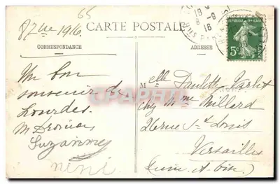 Lourdes — Bazylika i Matka Boża koronowana — wydawca L.S. nr 43 — Rewers