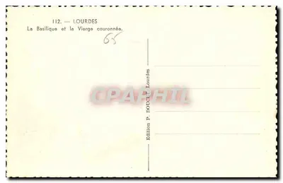 Lourdes — A Basílica e a Virgem Coroada — Edição P. DOUCET Lourdes — Verso