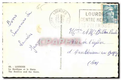 Lourdes — Bazylika i Gave — Wydawnictwo francuskie nr 89 — Rewers