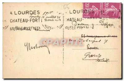 Lourdes - Bazylika i Monument Interallié widziane z Cytadeli - LL — Rewers