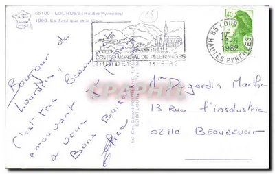 Lourdes — Basílica e o Gave — Éd. Gérard POURRÉAL, n° 1 — Verso