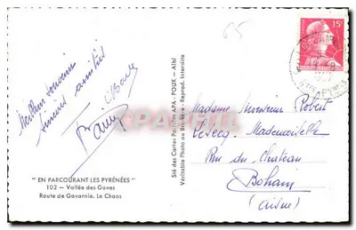 Vale dos Gaves — O Caos — Sté das Cartas Postais APA - POUX - Albi — Verso