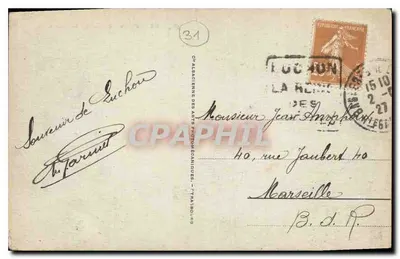 Okolice LUCHON — Jezioro Oô — Wydawca: Ch. Albarracine des Arts Photomécaniques, nr 114 — Rewers