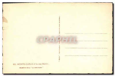 Monte-Carlo i kap Martin — widok z balkonu z kolumnami — kolekcja Rella — Rewers