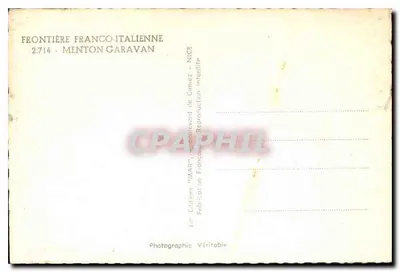 Widok Menton-Garavan — granica francusko-italijska — Wydawnictwo 'MAR' — Rewers