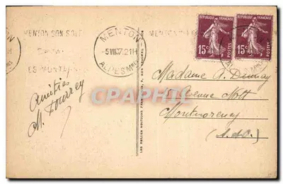 Menton — Ogólny widok — Bef 130, Les Belles Éditions Françaises — Rewers