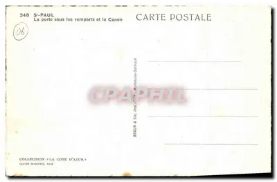 Saint-Paul — A porta sob os muros e o Canhão — Braun & Cie, Imp. Éd. Mulhouse-Dornach — Verso