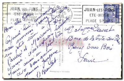 Juan-les-Pins — praia animada — Les Éditions 'WAA' - 6885 — Verso