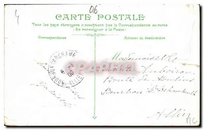 Bilhete postal antigo Mônaco Les Jardins uma allee — Verso