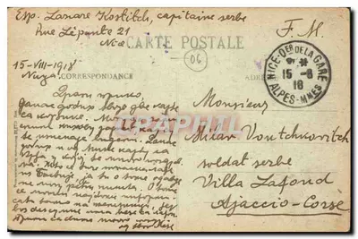 Nice — Widok z lotniska (monoplan pilota Lacrouze) — Wydawnictwo Gilletta, nr 96 — Rewers