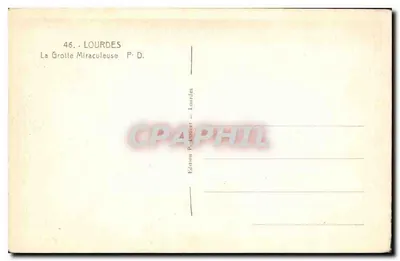 Jaskinia Cudotwórcza — Lourdes — Wydawnictwo P. Louret — Rewers