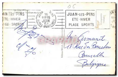 Juan-les-Pins — Sportstrand — Éditions Rella — Achterkant