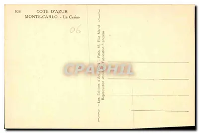 Monte-Carlo — El Casino — Les Éditions d'Art XYXV, París — Reverso