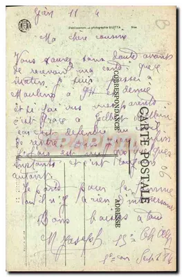 NICE — Widok z miękkich piniów — Mont-Boron — Wydawca Giletta — Rewers