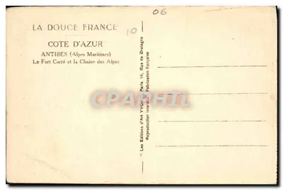 Antibes — Le Fort Carré und die Alpenkette — Éditions d'Art Yvon, Paris — Rückseite