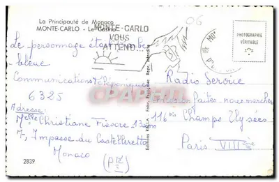 O Casino de Monte-Carlo — vista panorâmica — Rella, n°2839 — Verso