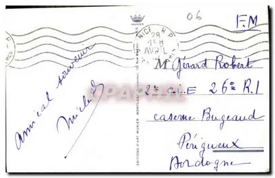 Nice — Wejście do portu i Mont-Boron — wydawca Munier, nr 61 — Rewers