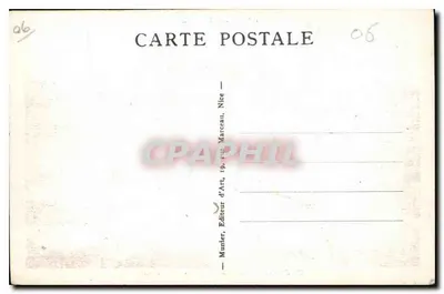 CANNES — O Porto e o Monte Chevalier — Munier, Editor de Arte, Nice — Verso