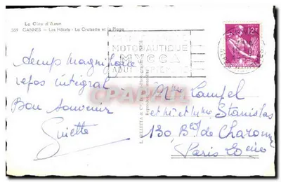 Cannes — La Croisette i plaża — L. Gulletta & Cie — Rewers