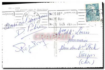Ogólny widok z Mont-Boron — NICE — Wydawnictwo G. Montloubt, nr 635 — Rewers