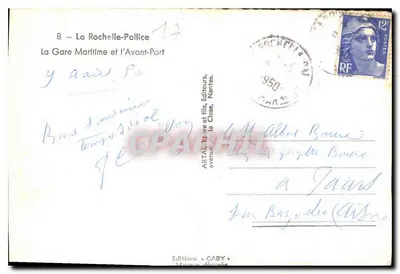 Port Maritime i Przystań — La Rochelle-Pallice — Wydawnictwo ARTAU & synowie, Nantes — Rewers