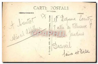 La Rochelle — Częściowy widok fasady Urzędu Miejskiego — J. Nozais, wyd., nr 44 — Rewers