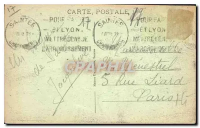 Saintes (Charente-Inférieure) — Plac République w świetle księżyca — J. N. - 3. — Rewers