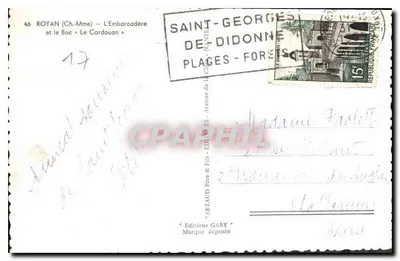 Royan (Ch.-Mme) — Przystań i ferryt « Le Cordouan » — Wydawnictwo GABY — Rewers