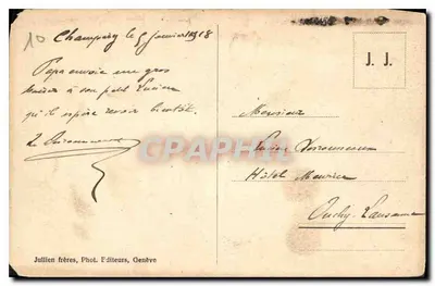 Hôtel de la Dent du Midi — Grand Hôtel Pension — J. J. 9099 — Reverso