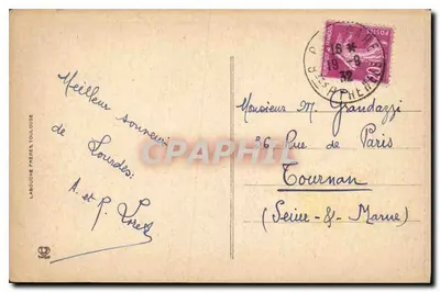 Lourdes — Jaskinia i Bazylika — Langlois Frères, nr 819 — Rewers